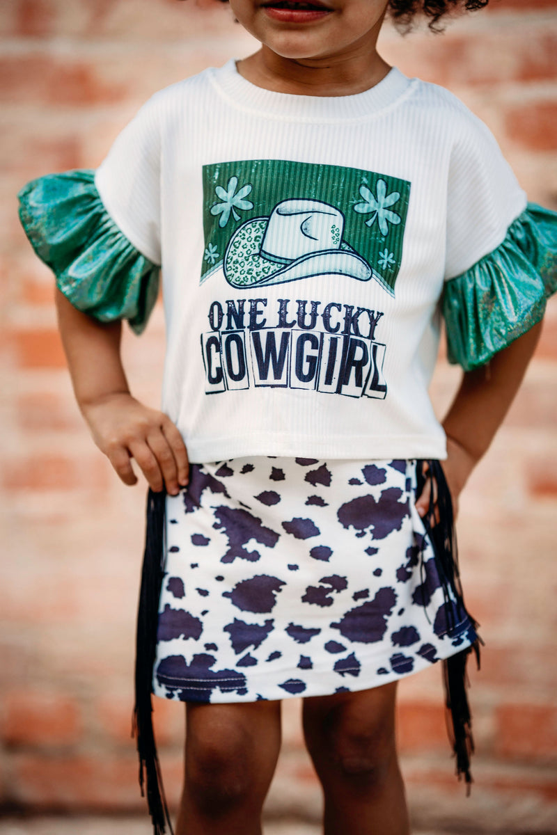 Lucky Cowgirl | Girls Ruffle Shirt